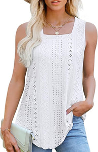 Square Neck Sleeveless Casual Top