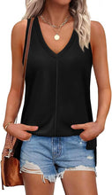 Load image into Gallery viewer, Women V Neck Summer Side Slit Tank
