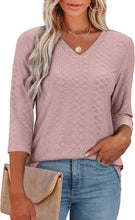 Load image into Gallery viewer, V Neck Casual Flowy Tunic Tops Loose Fit Blouse
