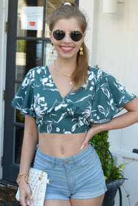 Flower Tying Bow Crop Top