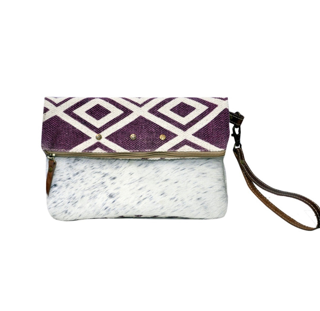 Mahogany Rug Clutch with hairon