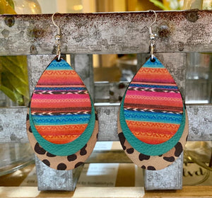 Serape cheetah Earrings