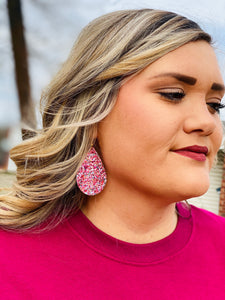 Light Pink Multi Glitter Earrings