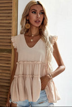 Load image into Gallery viewer, V-Neck Babydoll Ruffled Top
