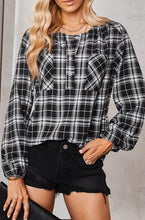 Load image into Gallery viewer, Square Neck Plaid Puff Too
