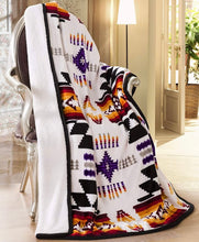 Load image into Gallery viewer, Southwestern Aztec Sherpa Borrego Fleece Throw
