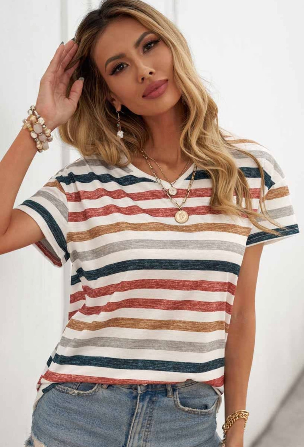 Striped Short sleeve Top